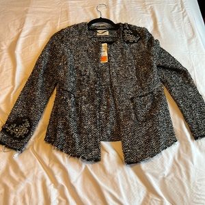 Zara Tweed Jacket NWT with stone details. Size small.